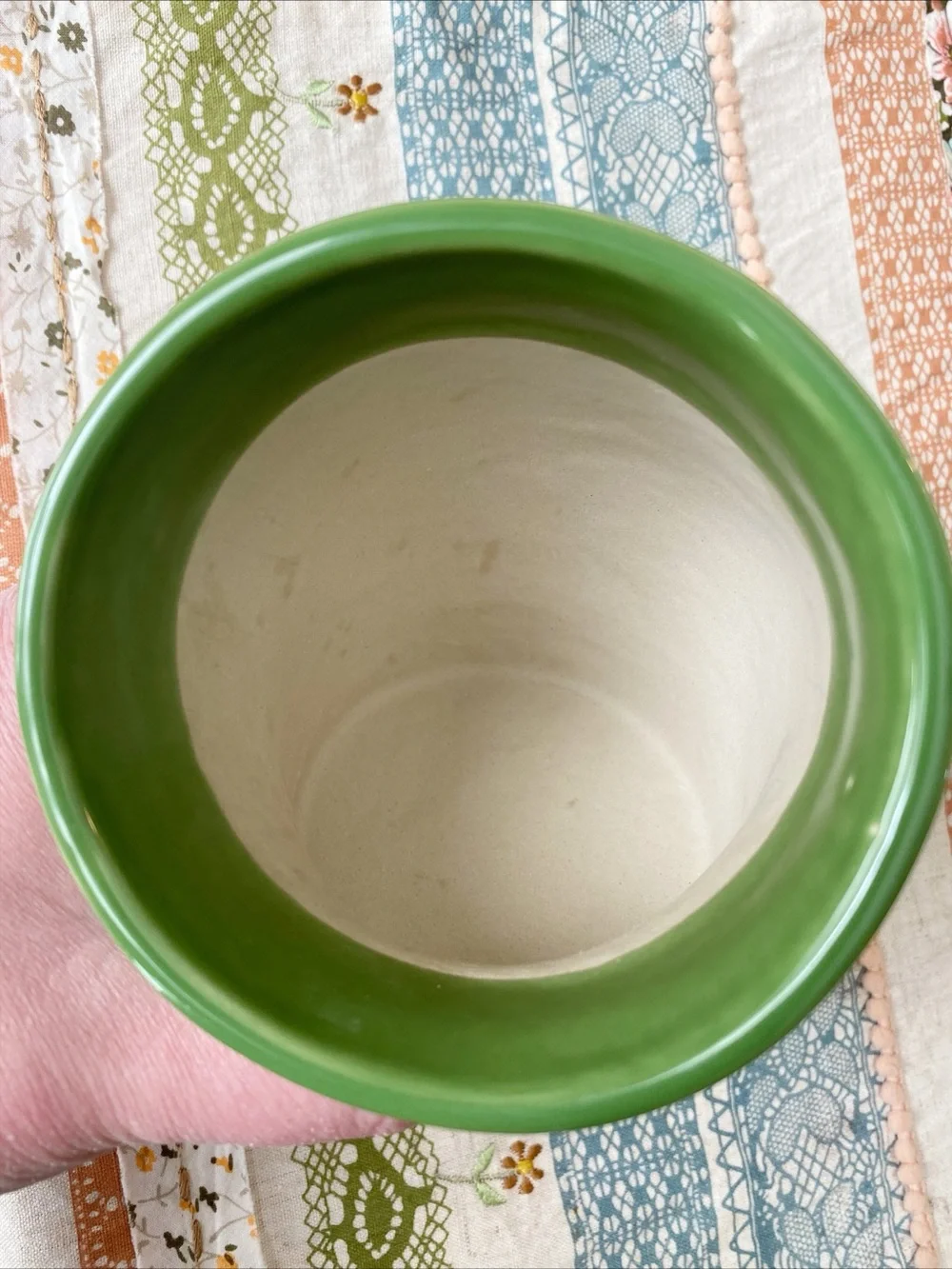 Vintage Emile Henry Green Clay Salt Pig Discontinued Color